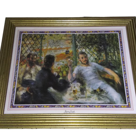 Pierre Auguste Renoir French Victorian Rowers Lunch Gold Framed Wall Art Print - Picture 2 of 5